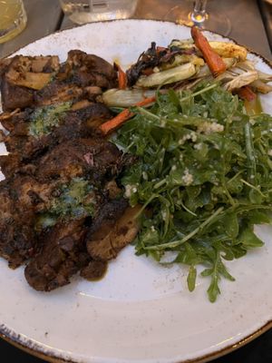 Mushroom steak  at Nic's on Beverly in Los Angeles