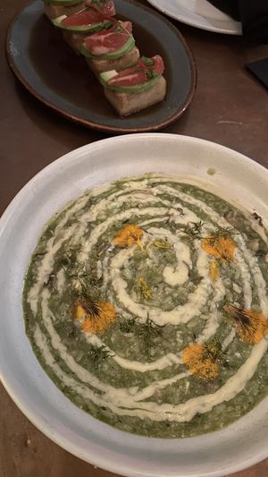 Risotto & avocado crispy rice   at Nic's on Beverly in Los Angeles