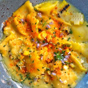 Summer Corn Agnolotti  at Nic's on Beverly in Los Angeles