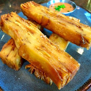 Best “Fries” EVER. With Harissa Sauce  at Nic's on Beverly in Los Angeles