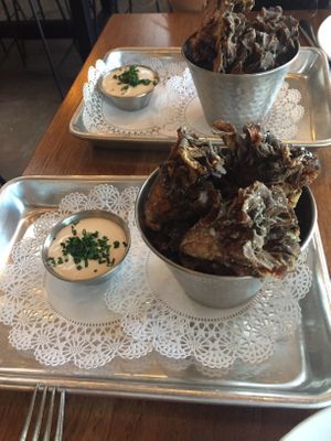 Hen of the woods mushroom starter at Nic's on Beverly in Los Angeles