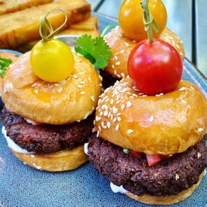 New Falafel Sliders with a side of the Best Fries Ever at Nic's on Beverly in Los Angeles