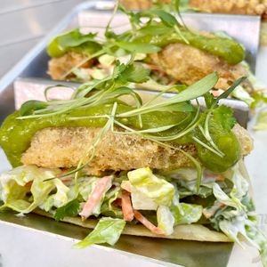 Tempura Avocado Tacos  at Nic's on Beverly in Los Angeles