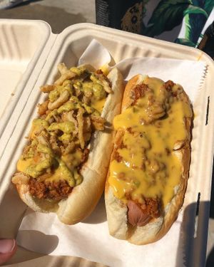Captain dog and chili cheese dog! Yummo at Nah Dogs in St Petersburg
