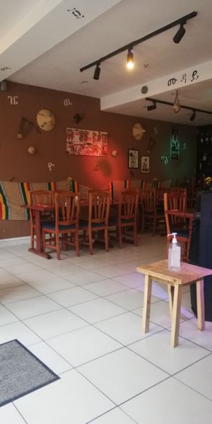 The interior of the restaurant at Muday in Ghent