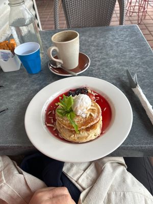 Vegan pancakes!!  at Dragonfly in Broome