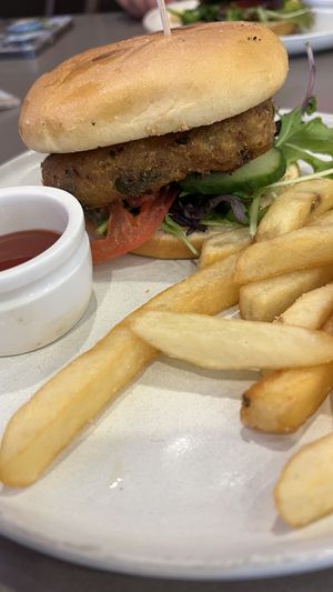 Vegan burger  at Dragonfly in Broome