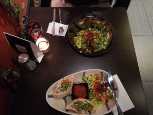 Paio sandwish and warak inab at Koshari House in Malmo