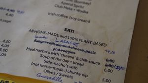 Menu at Billy Bonka in Ghent