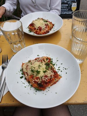 Lovely vegan lasagna at Billy Bonka in Ghent