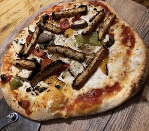 Vegan chicken pizza  at Head of Steam in Hull