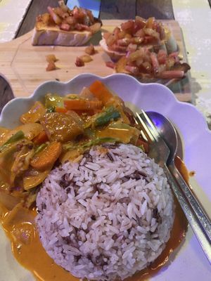 Massaman Curry and Bruschetta  at Basil Bistro in Koh Phi Phi