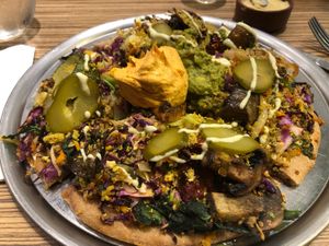 Vegan pizza (so so good!) at Buenos Aires Verde - Gorriti in Buenos Aires