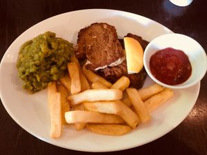 Vegan fish and chips at Ridgeway Arms in Mosborough