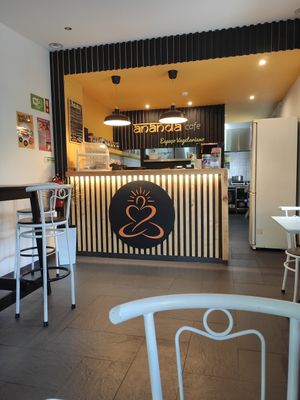 The interior of the cafe at Ananda in Fundao