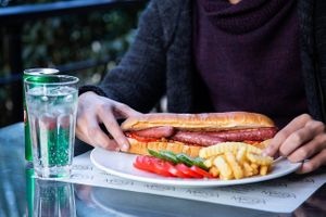 THIS IS SO DELICIOUS! If you haven't tried our new sausage Sandwich at vegan in our house yet, you're missing out Only 100 EGP with fries free at Vegan In Our House in Cairo