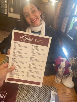 Me and the menu #Veganuary at Vegan In Our House in Cairo