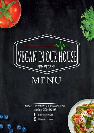 Menu at Vegan In Our House in Cairo