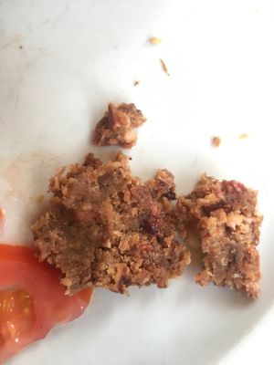 uncooked burger at Vegan In Our House in Cairo