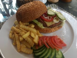 cheese burger, basically same as texas, but without pineapple  at Vegan In Our House in Cairo