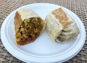Chorizo burger  at Modern Times Beer in Santa Barbara