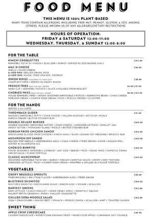 Menu  at Modern Times Beer in Santa Barbara