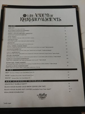 Good Menu, all vegan and delicious at Modern Times Beer in Santa Barbara