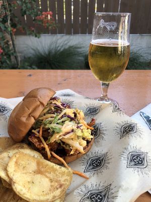 Korean “chicken” sandwich at Modern Times Beer in Santa Barbara