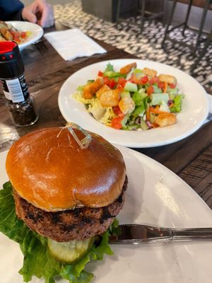 Beyond Burger comes with options of fries or a side salad. at DFW - TGI Fridays - C8 in Dallas
