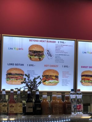 Menu at Las Vegan's - Corvin Plaza in Budapest