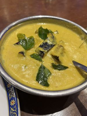 Kathrika Kootan (aubergine curry )  at Radha Krishna Bhavan in South West London