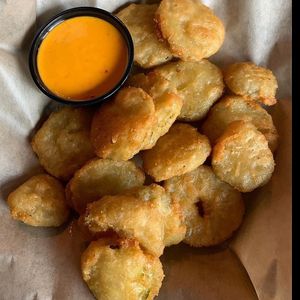 Fried Pickle chips at Sharky's in Boonton