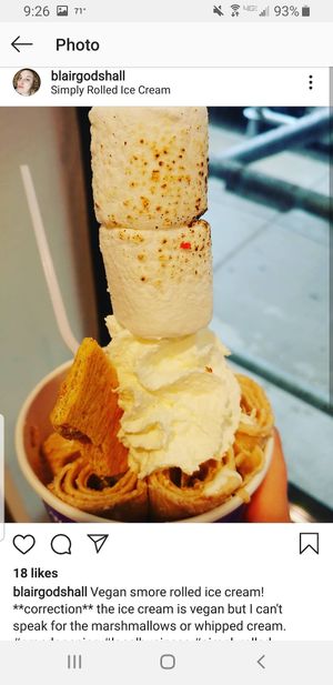 Vegan s'more rolled ice crea. at Simply Rolled in Cincinnati