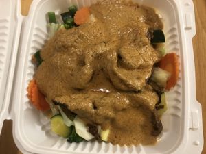 Pra Ram (mixed veggies with peanut sauce)  at Sabai Sabai Thai Kitchen in Oceanside