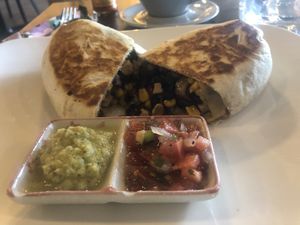 Vegan breakfast burrito at Javalato in Colorado Springs
