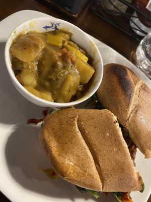 Vegan Panini with Curry Soup at Javalato in Colorado Springs