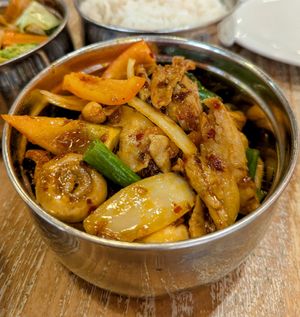 Vegan chicken cashew nut stir fry at Thaikhun in Bath