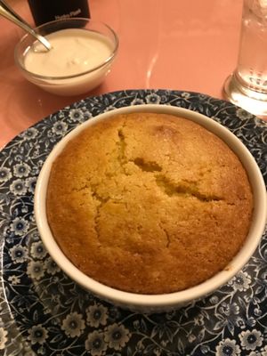 Our favorite - cornbread pot pie with jackfruit green chili filling at Old Caledonian Bed & Breakfast in Caledonia