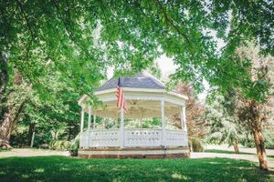 Our stately gazebo; perfect for enjoying vegan wine & beer from our wine & beer list! at Old Caledonian Bed & Breakfast in Caledonia