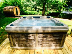 Our beautiful hot tub! at Old Caledonian Bed & Breakfast in Caledonia