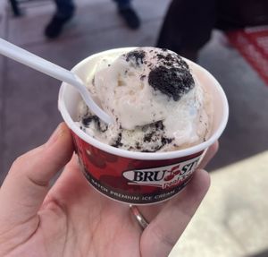 Kids scoop of cookies and cream   at Bruster's Real Ice Cream in Glendale