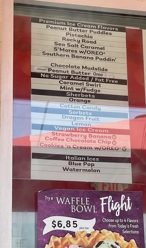Rotating labeled vegan flavors   at Bruster's Real Ice Cream in Glendale