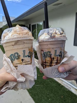 The caramel frap and Twix shakes at Hug Life in Long Beach