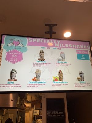 Milkshakes menu  at Hug Life in Long Beach