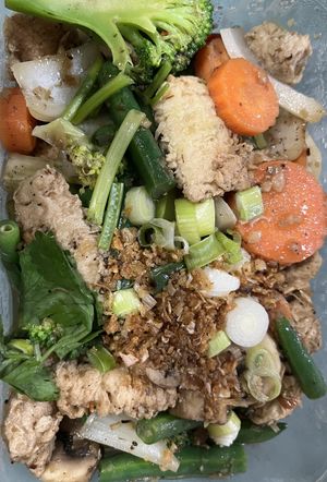 “Chicken” lemongrass and pepper stir fry   at Lahn Thai in Sherwood