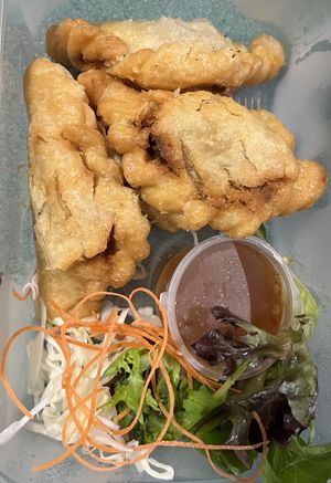 Vegan curry puffs   at Lahn Thai in Sherwood