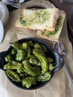 blistered shishito peppers at Dvash in Boca Raton