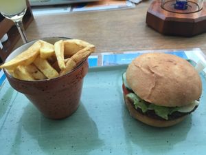 Veggie burger at Piri Piries in Ukunda