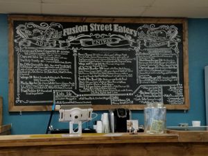 Menu Board and Bar area at Fusion Street Eatery in Dunedin