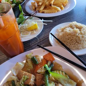 Veggies chickun and rice yum #Veganuary at Mitasie in Lake Forest